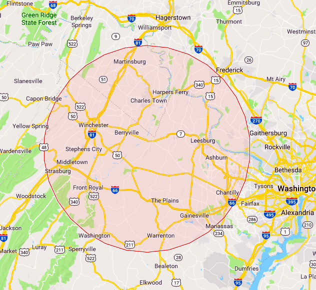 Our Service Area Map